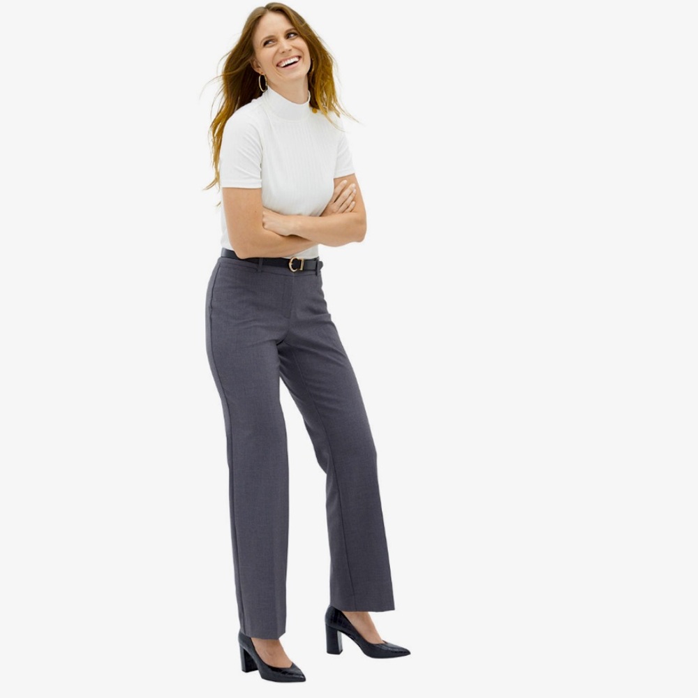 ➡️ NWT Curvy Fit Gray Trousers by Worthington 12P